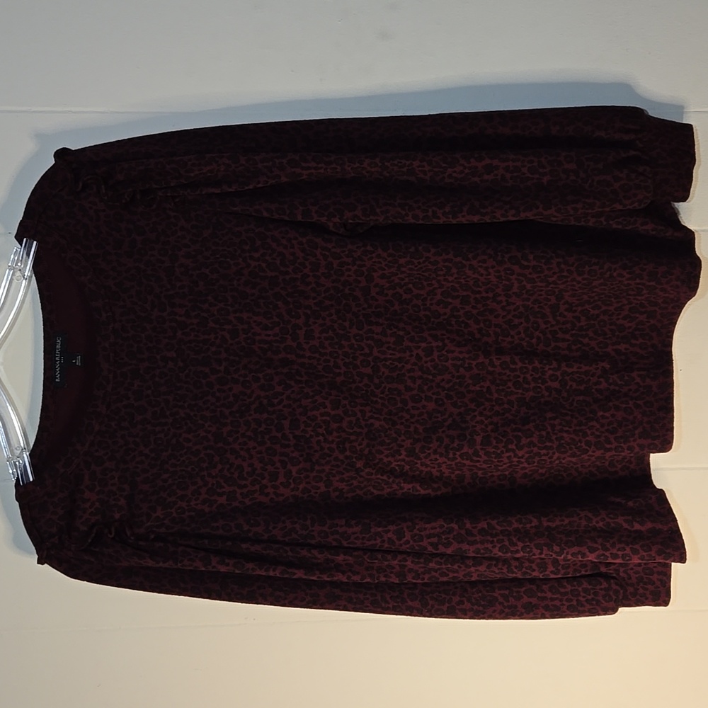 Banana Republic Maroon Animal Print Blouse